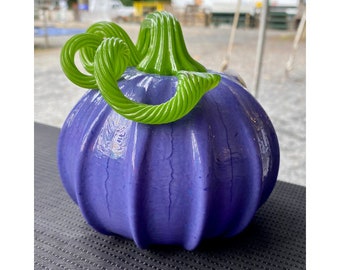 Hand Blown Glass: Violet Purple Pumpkin