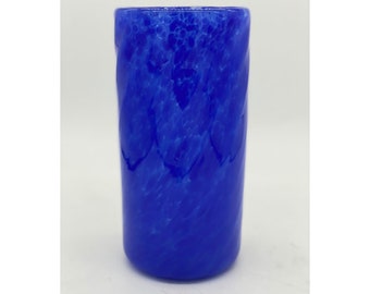 Hand Blown Glass: Blue Optic Twist Vase