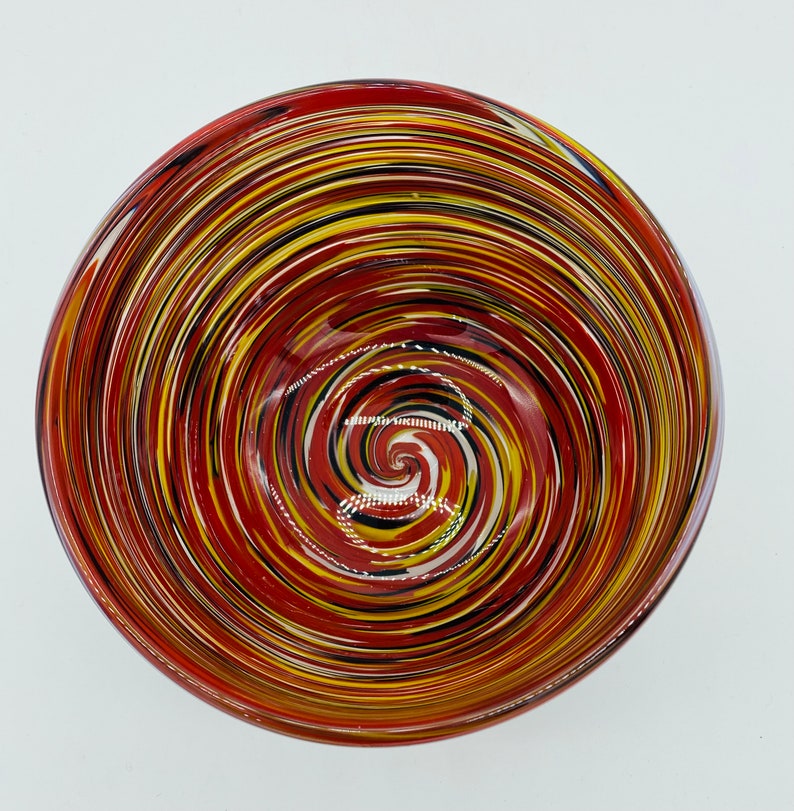 Hand Blown Glass: Maryland Swirl Bowl image 4
