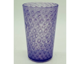 Hand Blown Glass: Lavender Bubble Pint Glass
