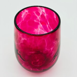 Hand Blown Glass: Hot Pink Stemless Wine Glass - Etsy
