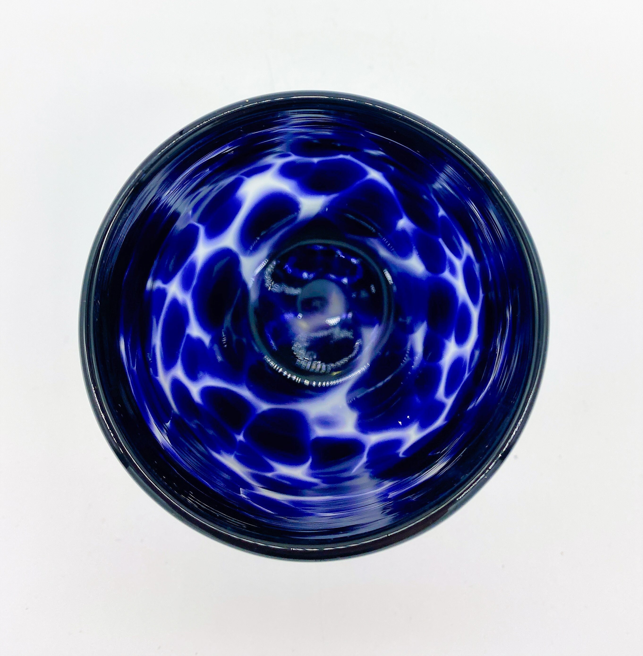 Hand Blown Glass Indigo Purple Stemless Wine Glass Etsy