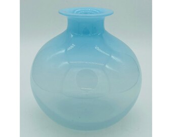 Hand Blown Glass: Light Blue Vase