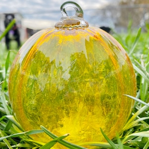 Mundgeblasenes Glas: Gold Gerade Optik Ornament