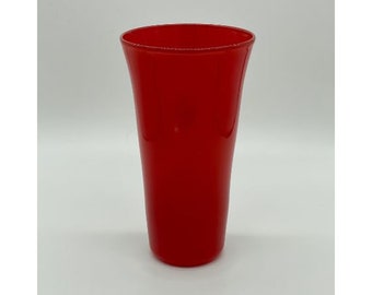 Hand Blown Glass: Red Trumpet Vase