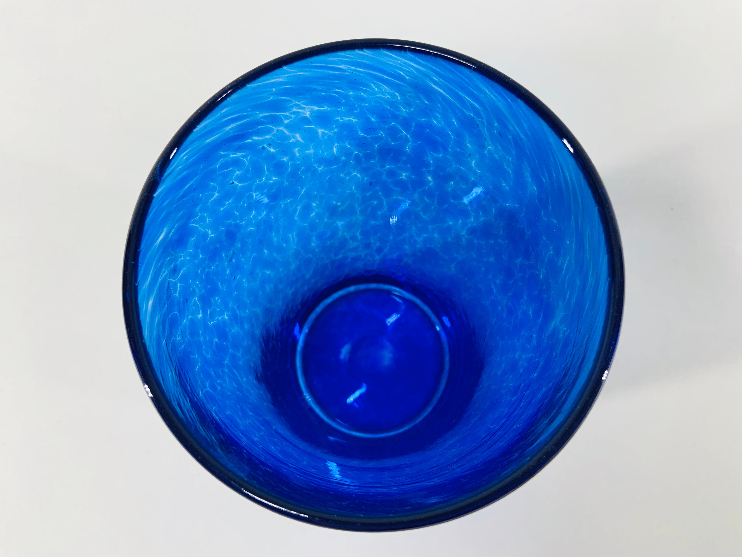 Hand Blown Glass Blue Pint Glass Etsy