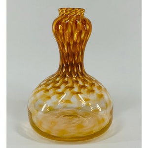 Hand Blown Glass: Pale Gold Double Optic Vase/Bottle