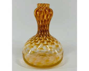 Hand Blown Glass: Pale Gold Double Optic Vase/Bottle