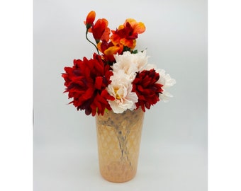 Hand Blown Glass: Peach Pineapple Vase