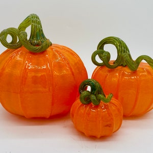 Hand Blown Glass: Opaque Orange Pumpkin