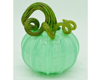 Hand Blown Glass: Celadon Pumpkin