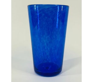 Hand Blown Glass: Blue Pint Glass