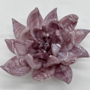 Hand Blown Glass: Pink and White Flower made by Emily Lamb