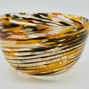 Hand Blown Glass: Tiger Stripe Bowl