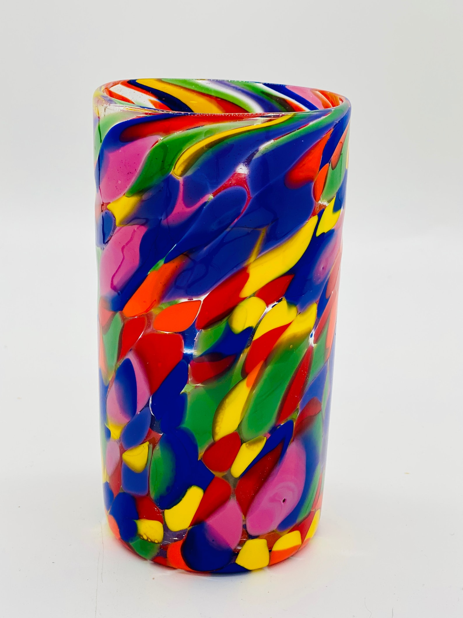 Hand Blown Glass Rainbow Tumbler Etsy