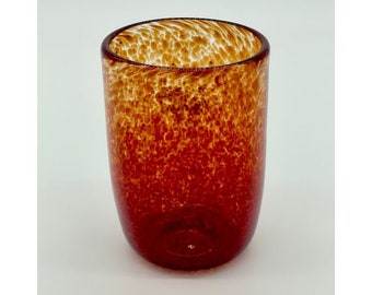 Hand Blown Glass: Light & Dark Red Tumbler