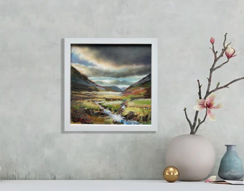 Original Framed Oil Painting Golden Bracken, Glencoe by Jennifer Taylor