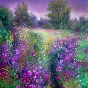 Canvas Art Print - Choose Your Size - Moon Blossom Symphony - Hand Signed