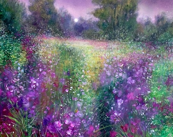 Canvas Art Print - Choose Your Size - Moon Blossom Symphony - Hand Signed