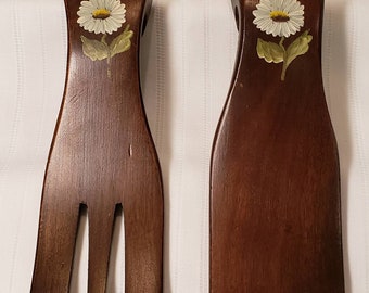 Vintage wooden salad tossers