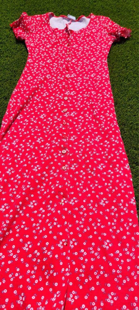 SMW Long Floral Red Dress - image 2