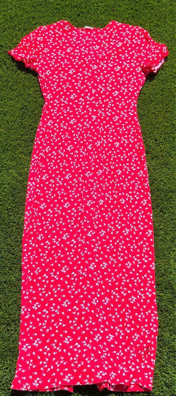 SMW Long Floral Red Dress - image 5