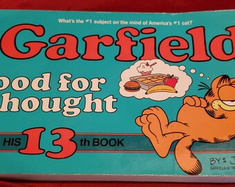 1987 Garfield Food for Thought His 13th Book | Jim Davis Vintage Comic Strip Paperback
