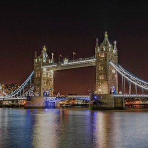 Tower Bridge in London at Night 1 - Digital Download