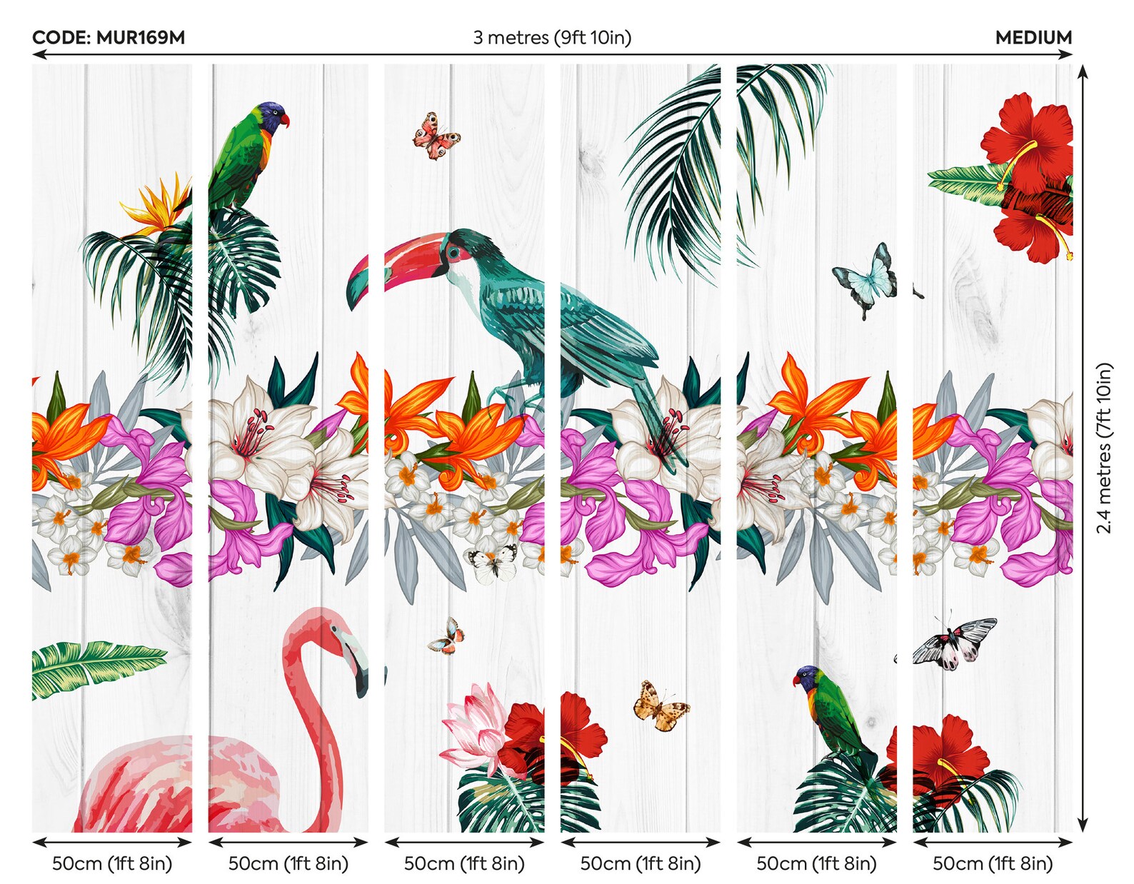 Tropical Paradise Birds Photo Wallpaper Mural for Bedroom - Etsy