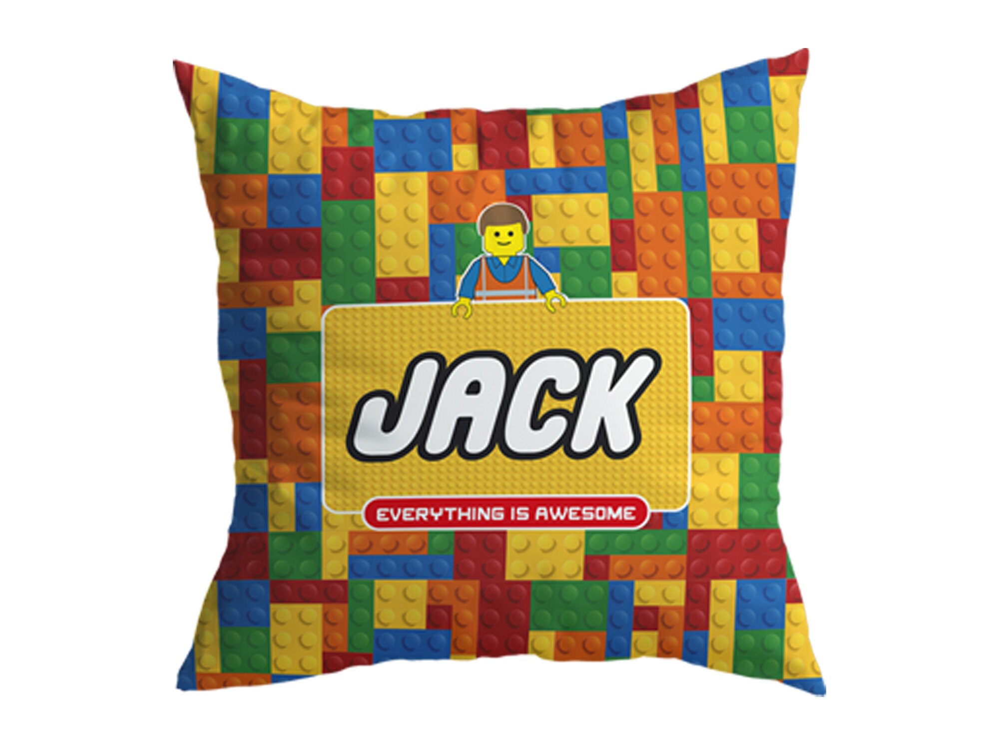 Lego Brick Cushion Personalised Name Lego Pillow Kids Lego Etsy