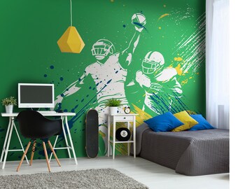 American Footballers Paint Splash Wall Mural