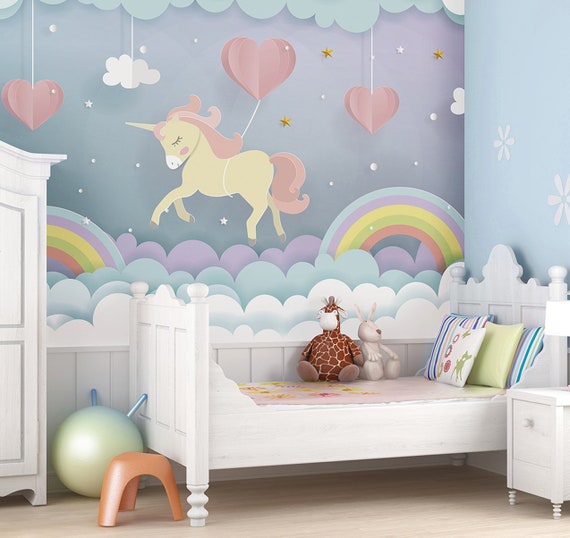 Avoir Images Rose Licorne Arc En Ciel Pepiniere Papier Peint Mural Je Etsy le plus cool salutations