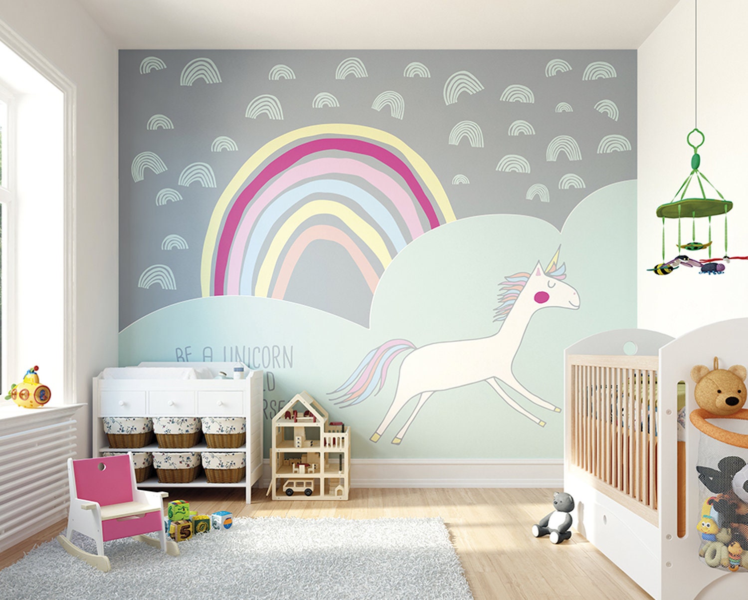 Sparkling Rainbow Vinyl Decal Kids Baby Room Art Sticker Nursery Sparkling Rainbow Vinyl Decal Kids Baby Room Art Sticker Nursery