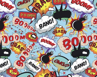 Comic Explosion Pop Art Photo Wallpaper Wall Mural for Children's Bedroom, Boys or Girls Room Decor, OffIce Decor,  Style Writing