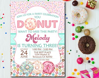 donut birthday invitation donut