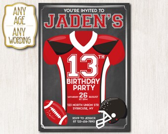 football invitation etsy