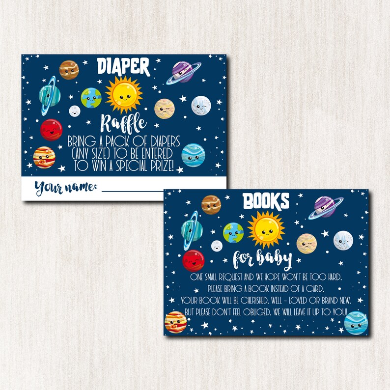 Space theme baby shower invitations Solar system Baby Etsy