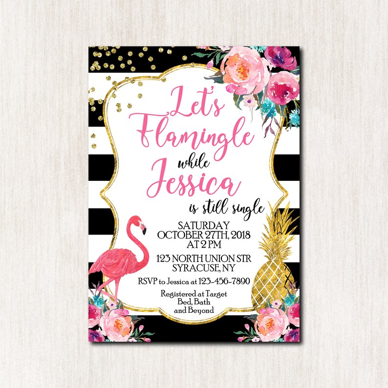 Let's Flamingle Bridal Shower Invitation Let's Etsy