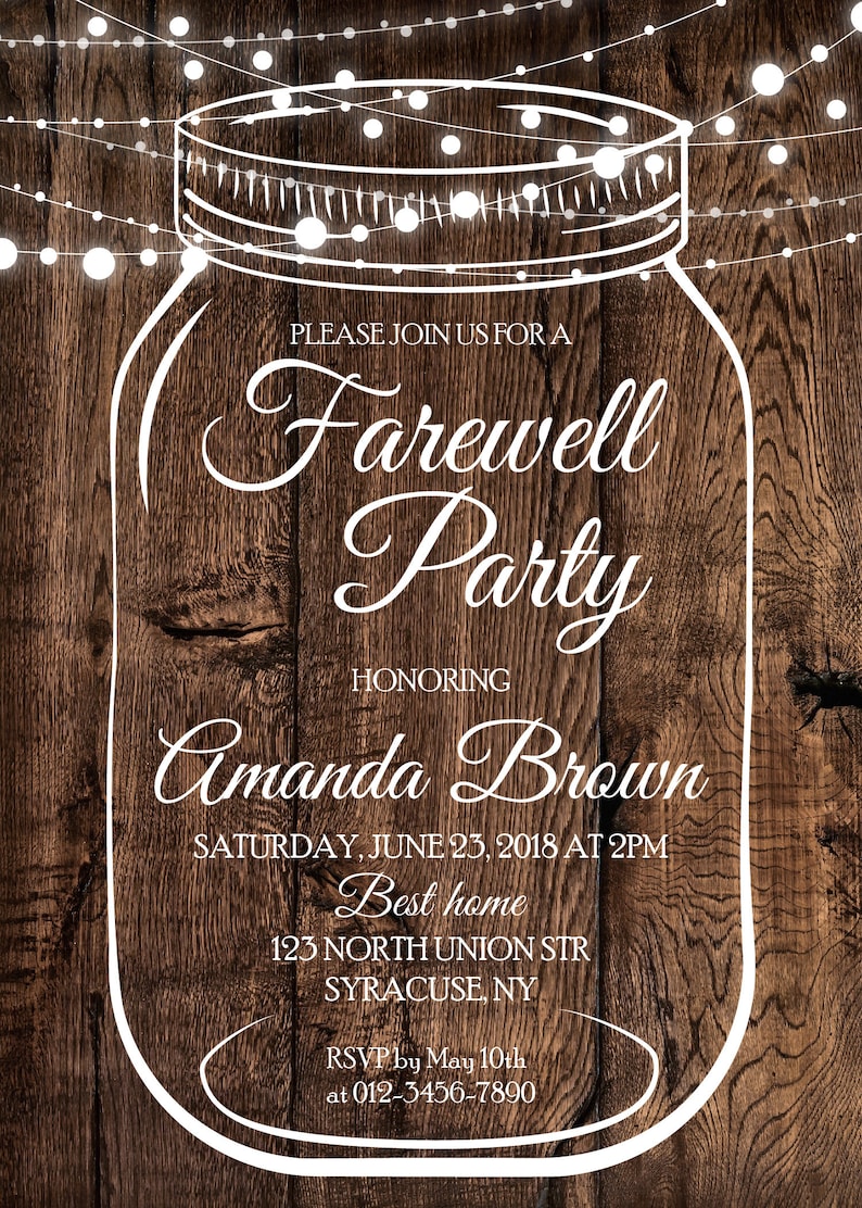 Sunflowers Farewell party invitation Rustic Retirement ...
