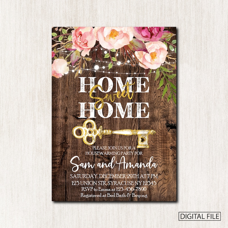Home sweet Home Housewarming Party Invitation New Home party Etsy