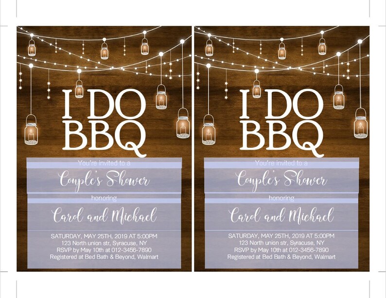 Editable PDF Bbq Couples Shower invitation Wedding Shower Etsy