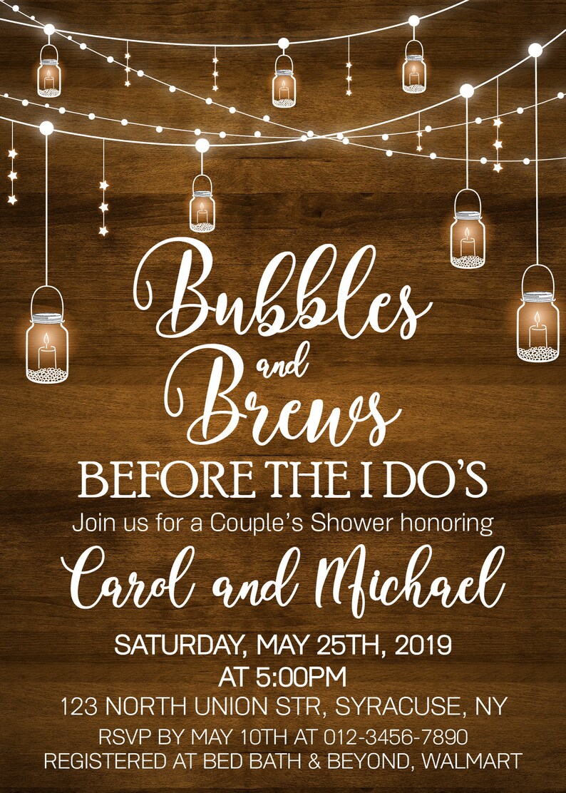 Bubbles and Brews Before the I Do's invitation Engagement Etsy