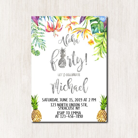 Lhomme Invitation Anniversaire Ananas Aloha Invitation Etsy Lhomme Invitation Anniversaire Ananas Aloha Invitation Etsy