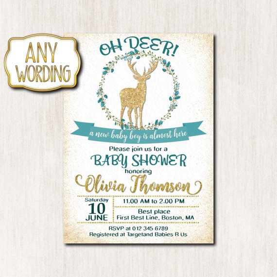 Oh Deer Baby Shower Invitations Little Sprinke Image 0