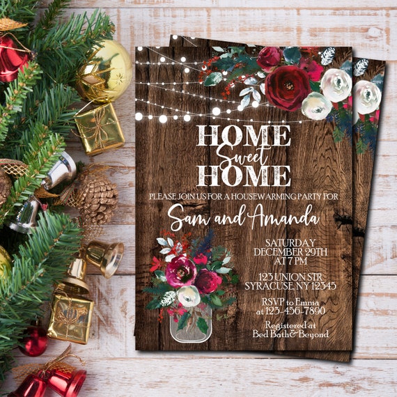 Christmas Home sweet Home Party Invitation New Home party Etsy
