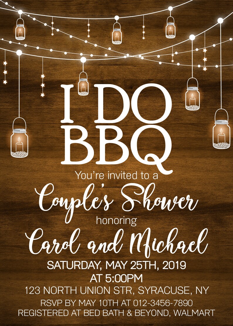 Editable PDF Bbq Couples Shower invitation Wedding Shower Etsy