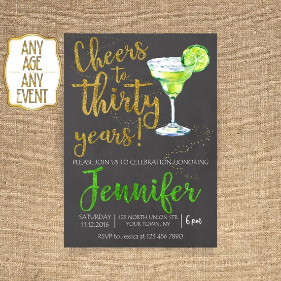 30th birthday invitation Cocktail party Cocktail