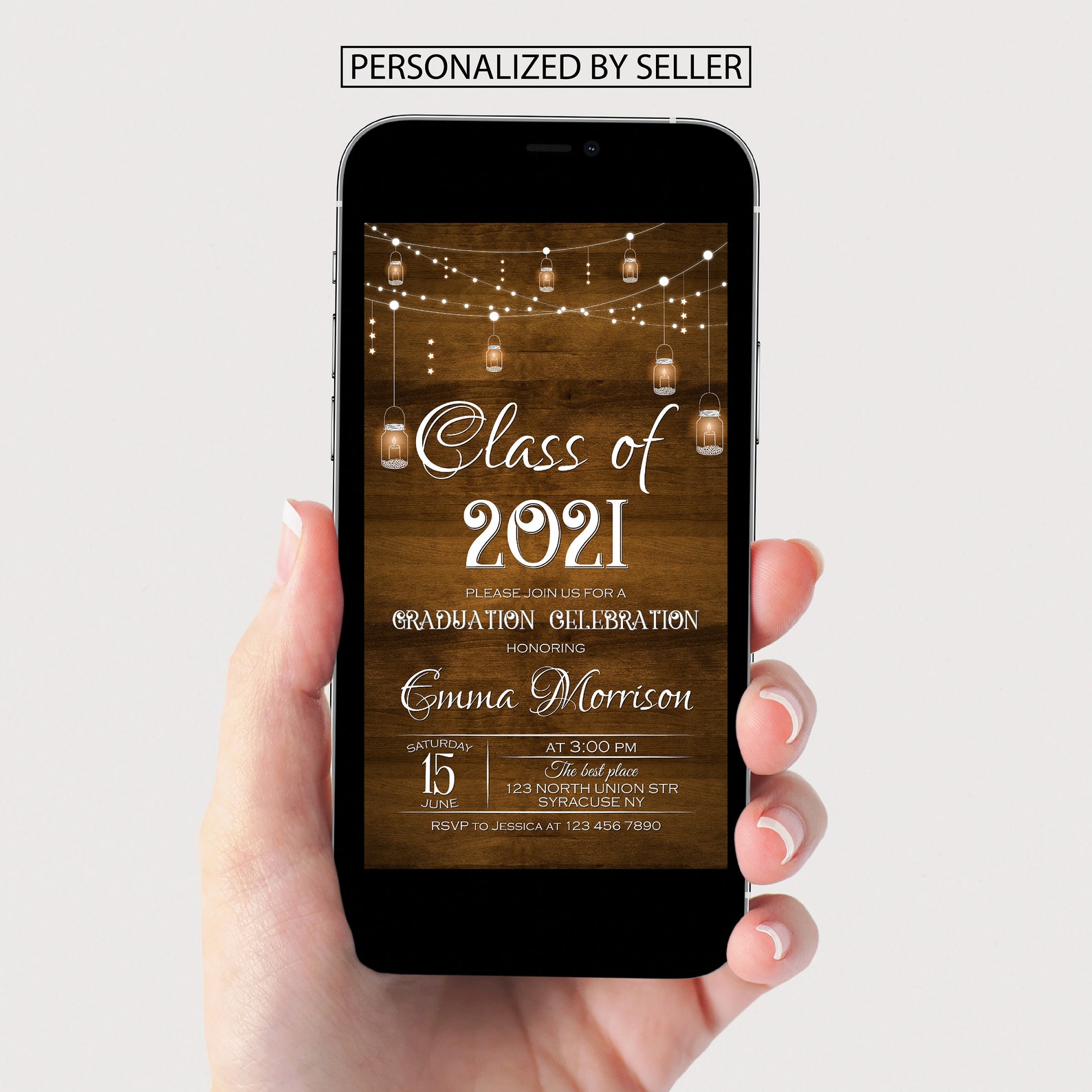 Electronic Graduation Celebration Invitation High School Etsy