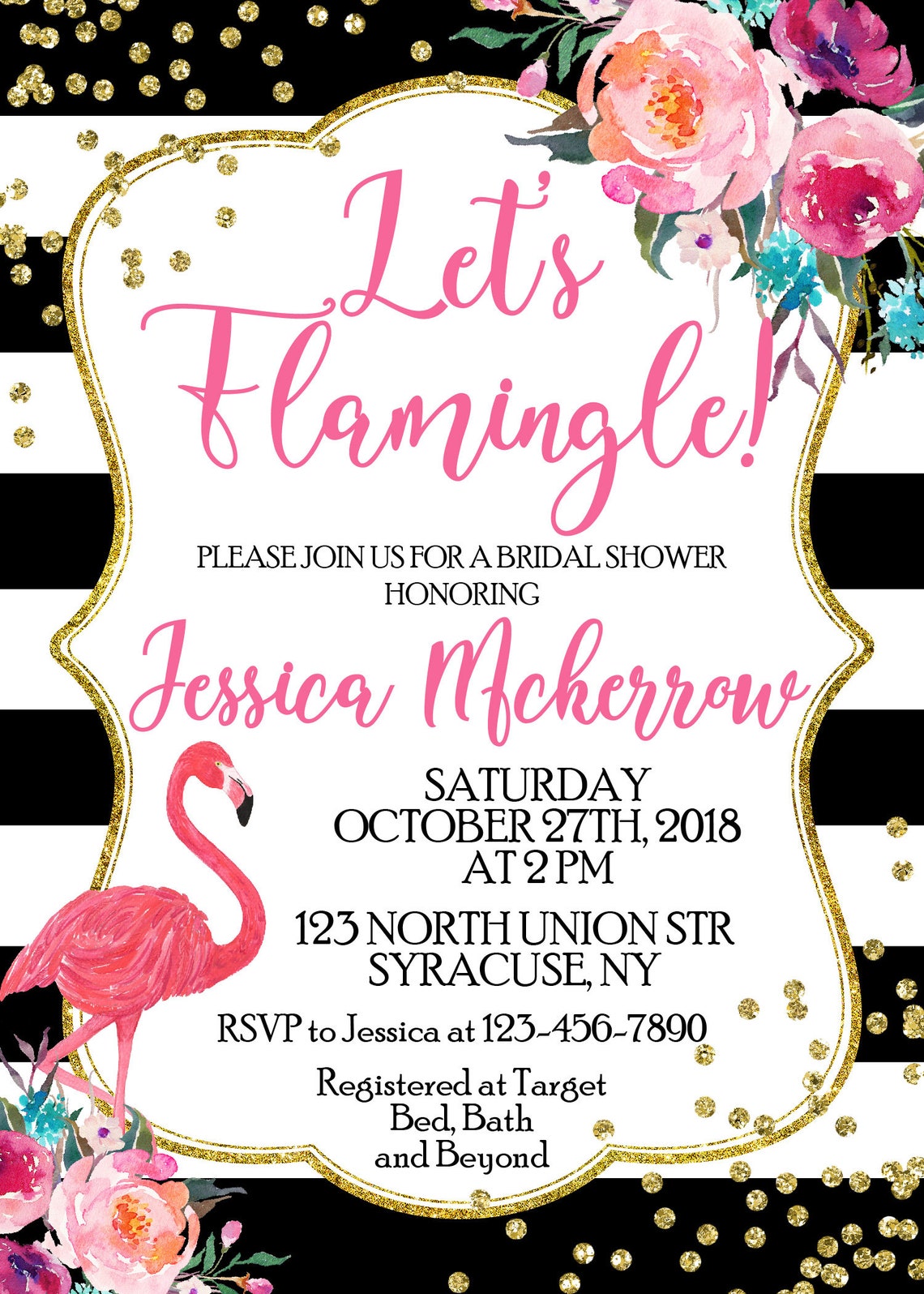 Let's Flamingle Bridal Shower Invitation Let's Etsy