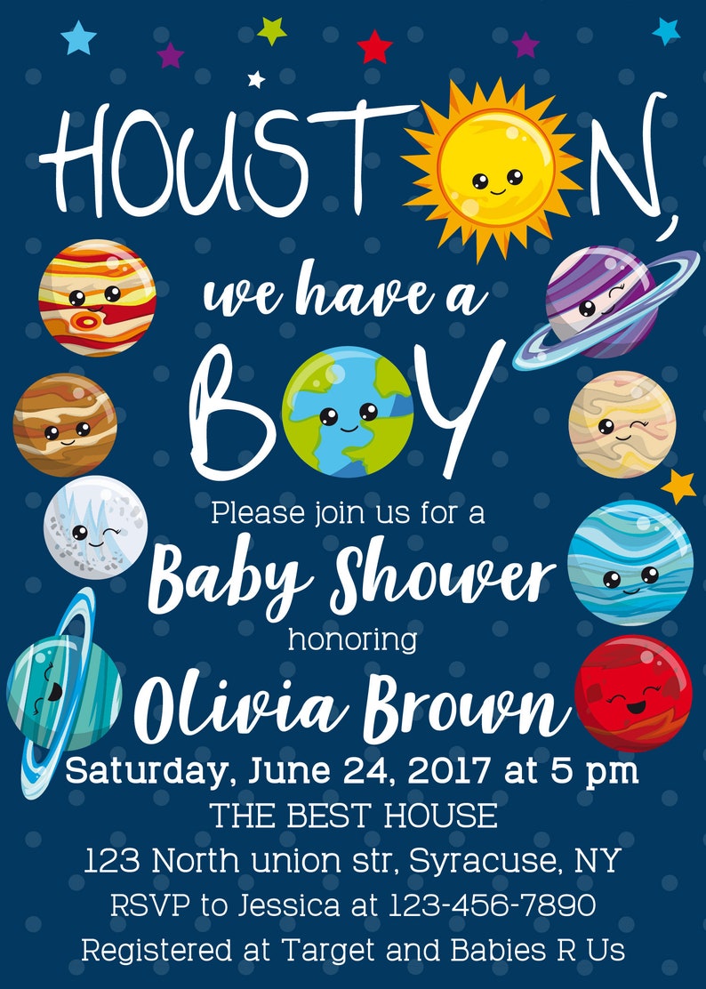 Space Theme Baby Shower Invitations Solar System Baby Sprinkle Invitation Baby Shower Baby Sprinkle Invitation Digital File 1671